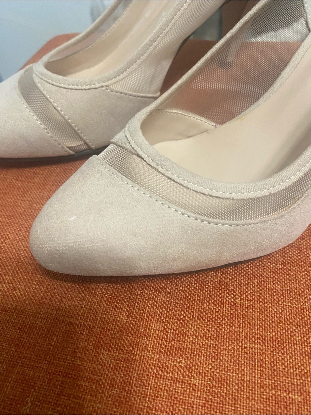 Call It Spring Beige Pointed Toe Mesh-Inset Pumps - Picture 3 of 7